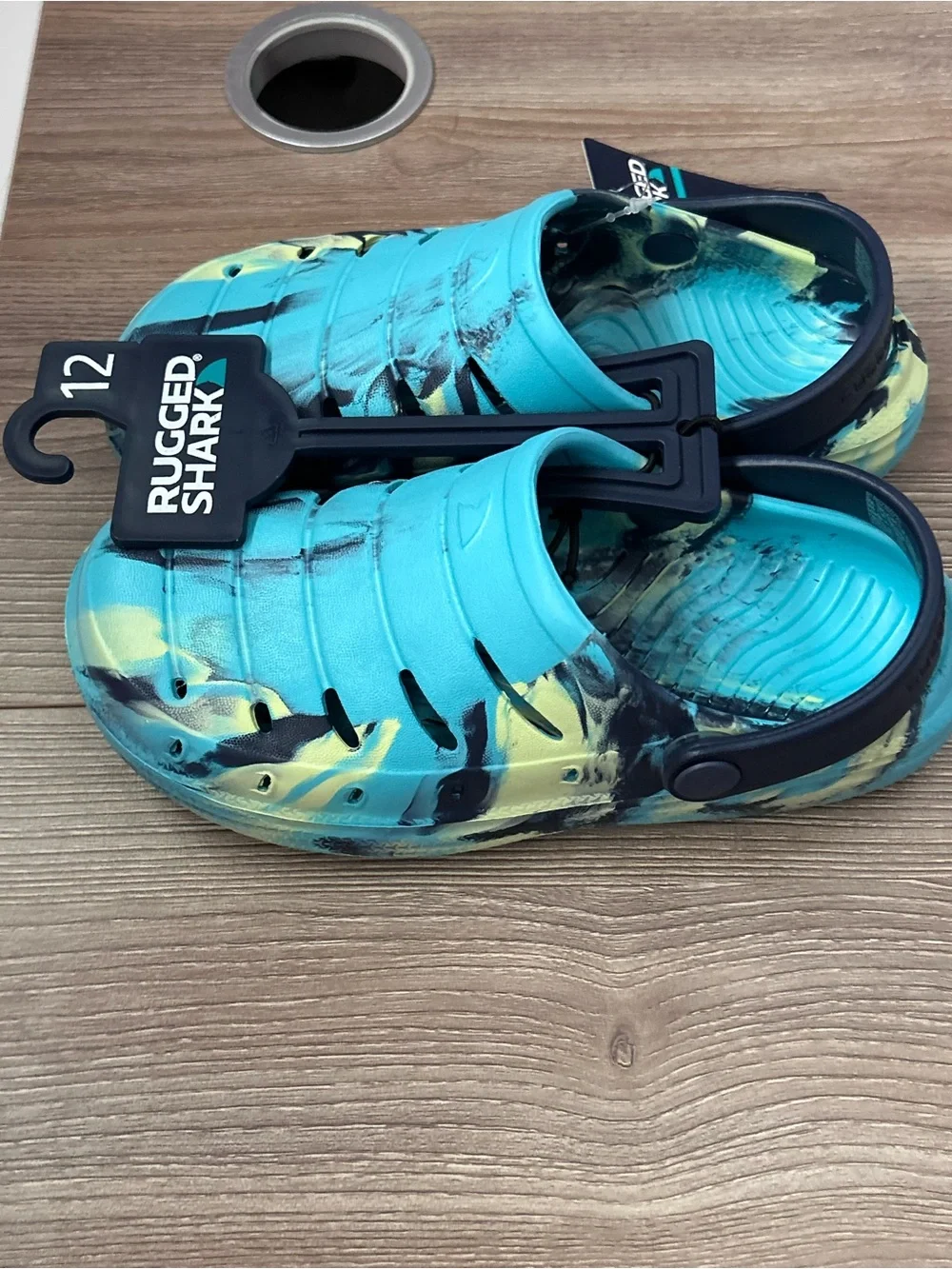 Rugged Shark Kids' Aqua Blue Water Shoes - Size 12